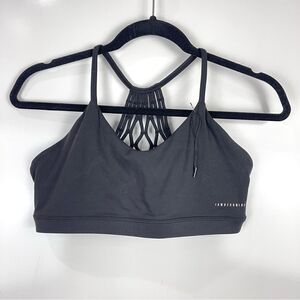 I Am Becoming IAB MFG Namaste Sports Bra NEW Black Strappy Women's Size Large